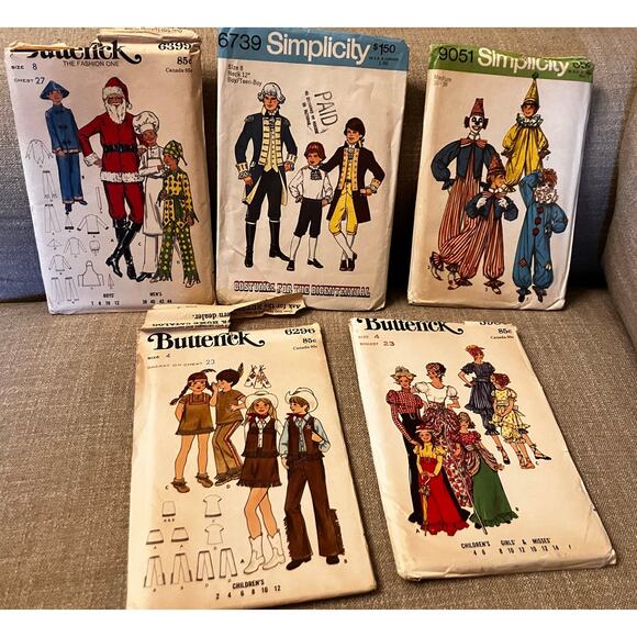 Vintage Sewing Patterns Simplicity Butterick Costumes 1970s Women Men Kids VTG - Picture 1 of 11